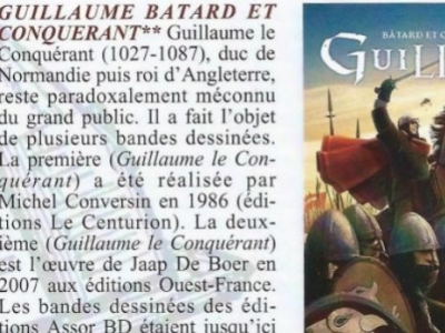 Nouvelle BD sur Guillaume Le Conquérant