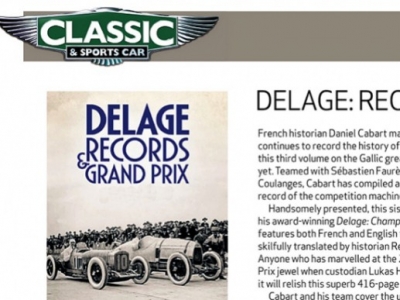 The magazine Classic and Sports speaks about Delage cars !