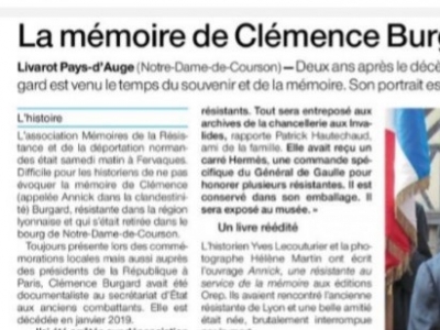 La Mémoire de Clémence Burgard honorée 