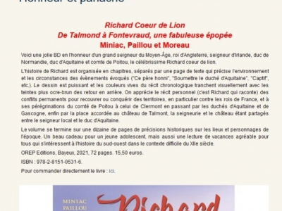Richard Coeur de Lion  De Talmond à Fontevraud, une fabuleuse épopée !