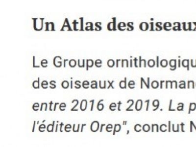 Un Atlas des oiseaux de Normandie